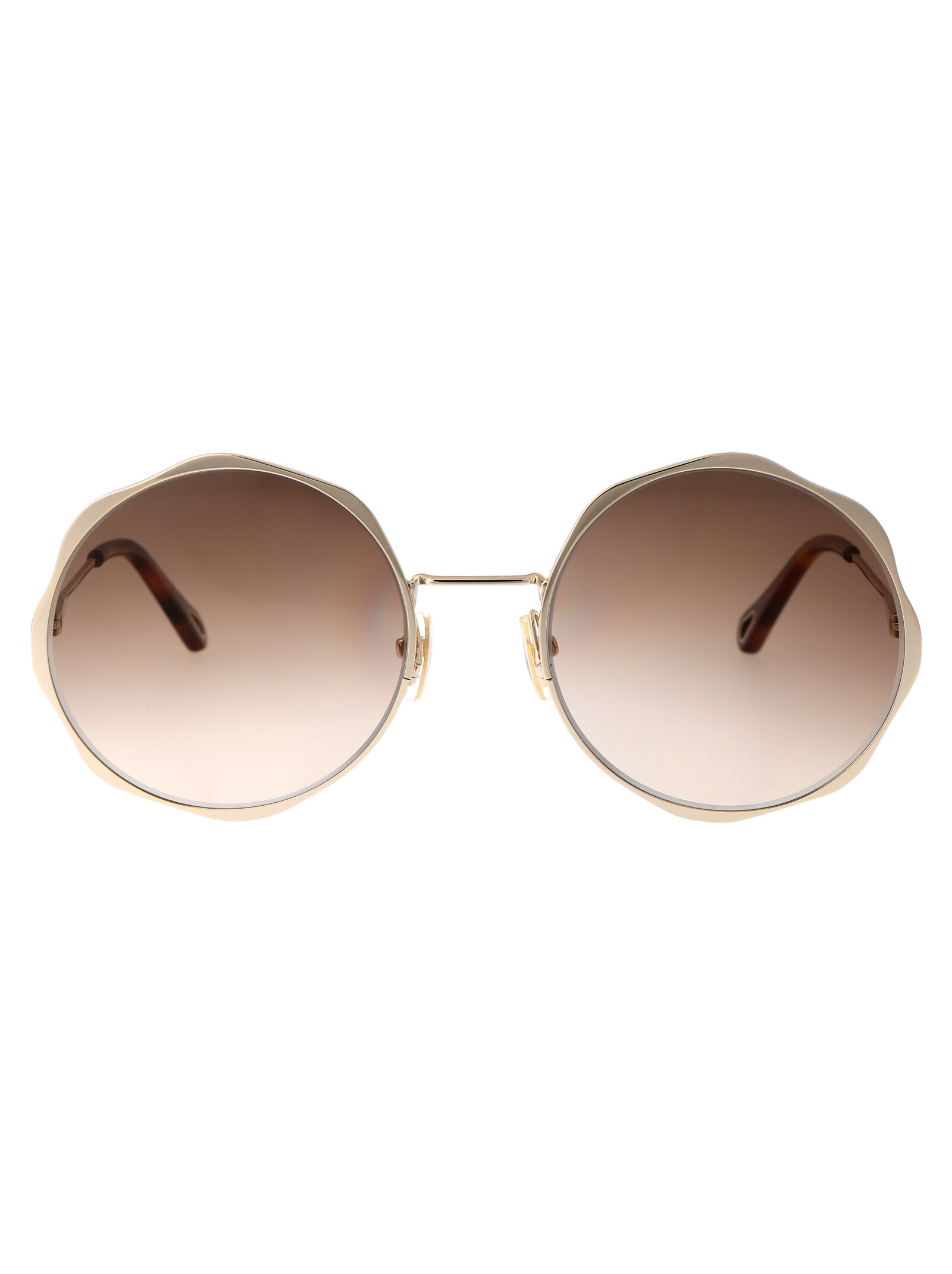 Chloé Women's 002 Gold Gold Brown Ch0184s 002 Gold Brown Acetate Sunglasses