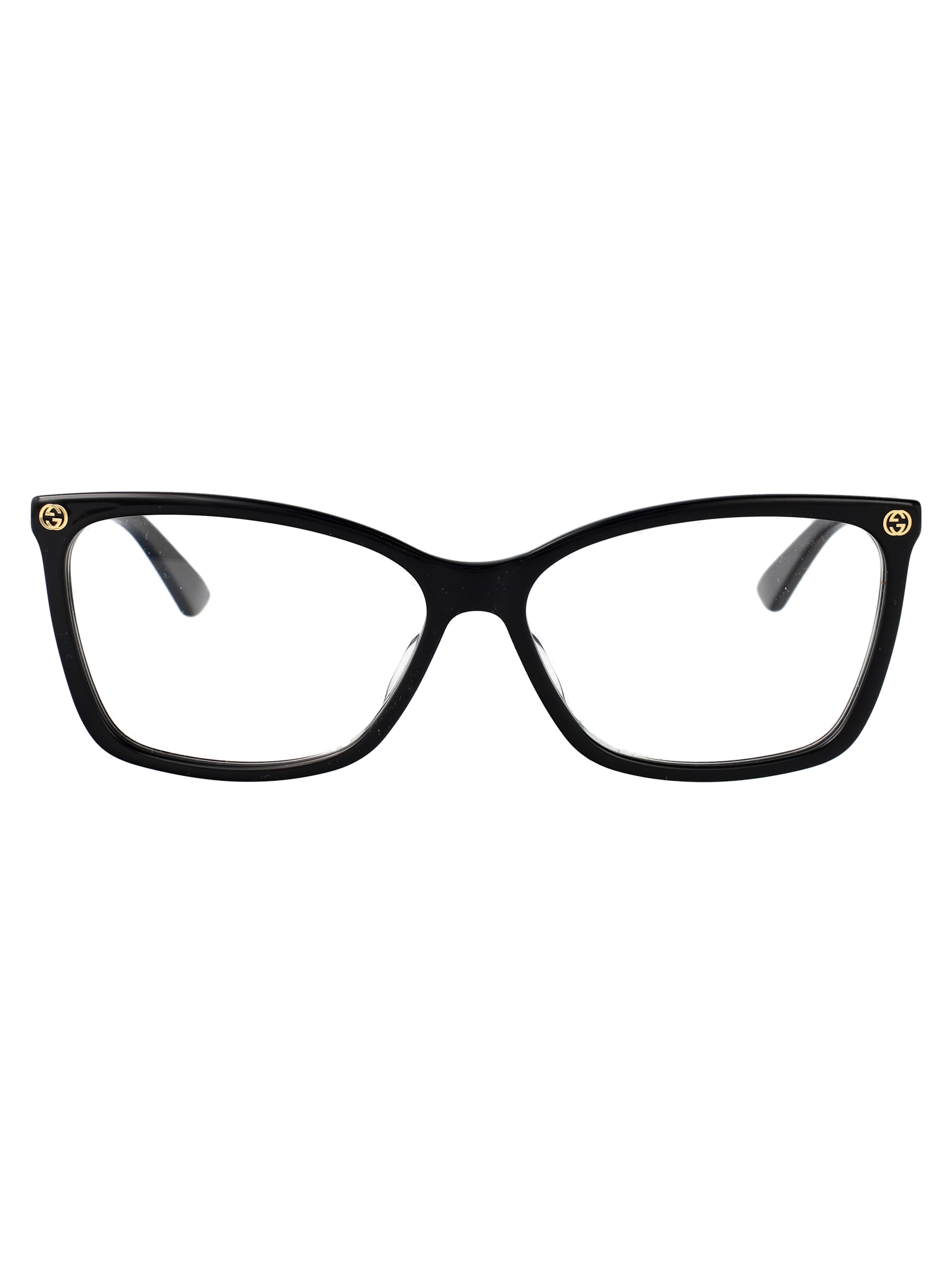 Gucci Gg0025o 001 Black-black-transparent Acetate Optical - Women