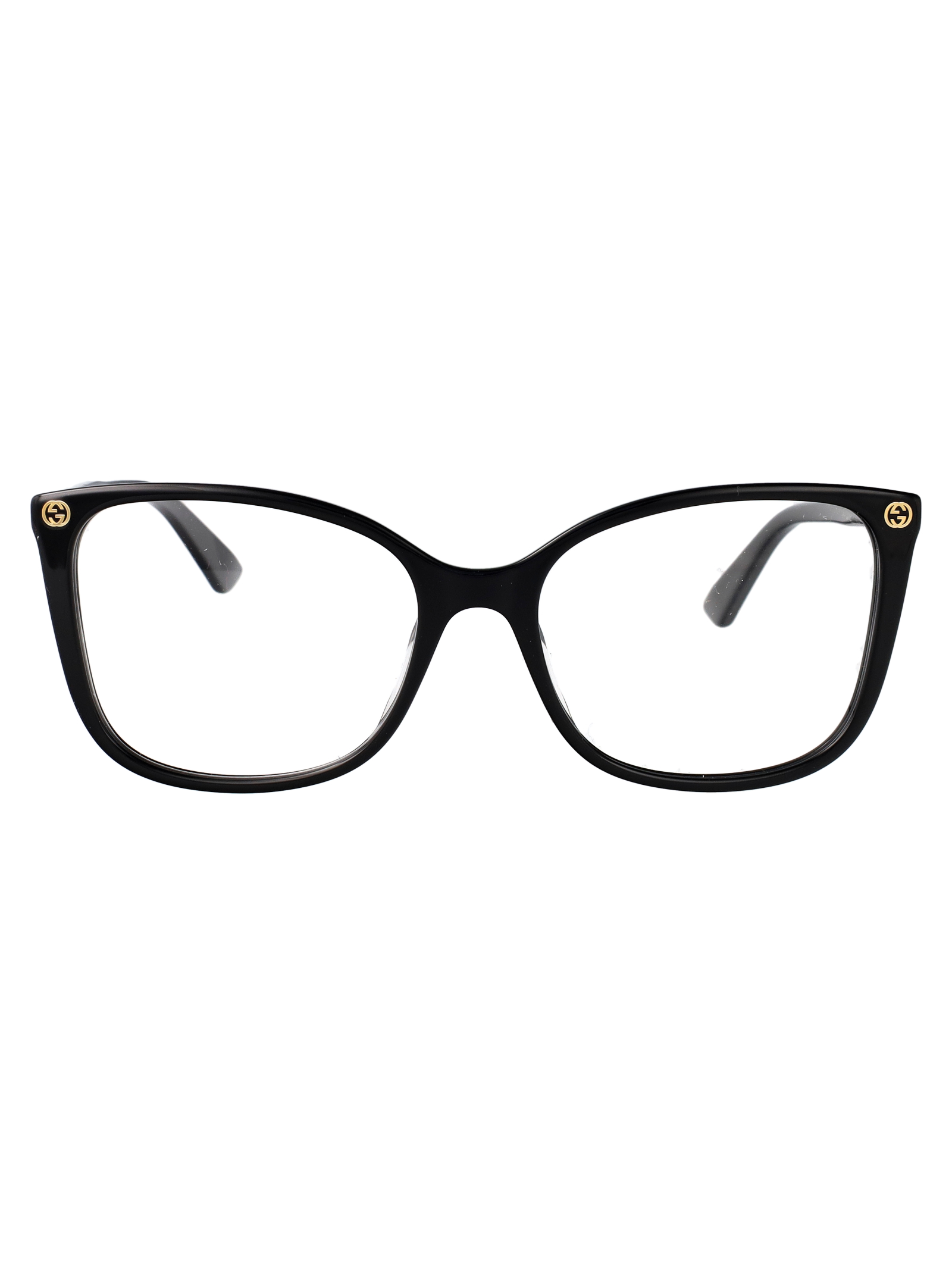 Gucci Gg0026o 001 Black-black-transparent Acetate Optical - Women