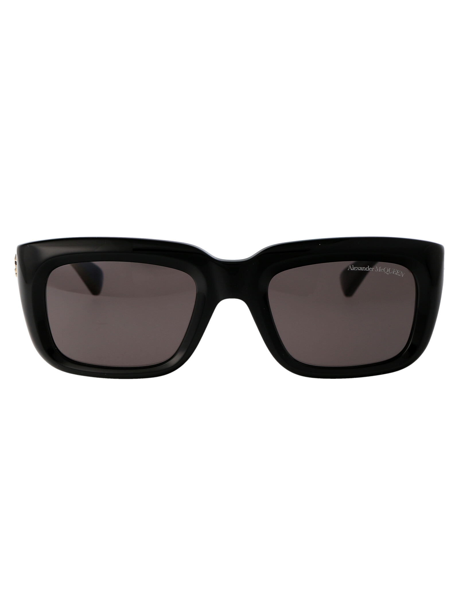 Alexander Mcqueen Men's 001 Black Black Grey Am0431s 001 Black Grey Acetate Sunglasses