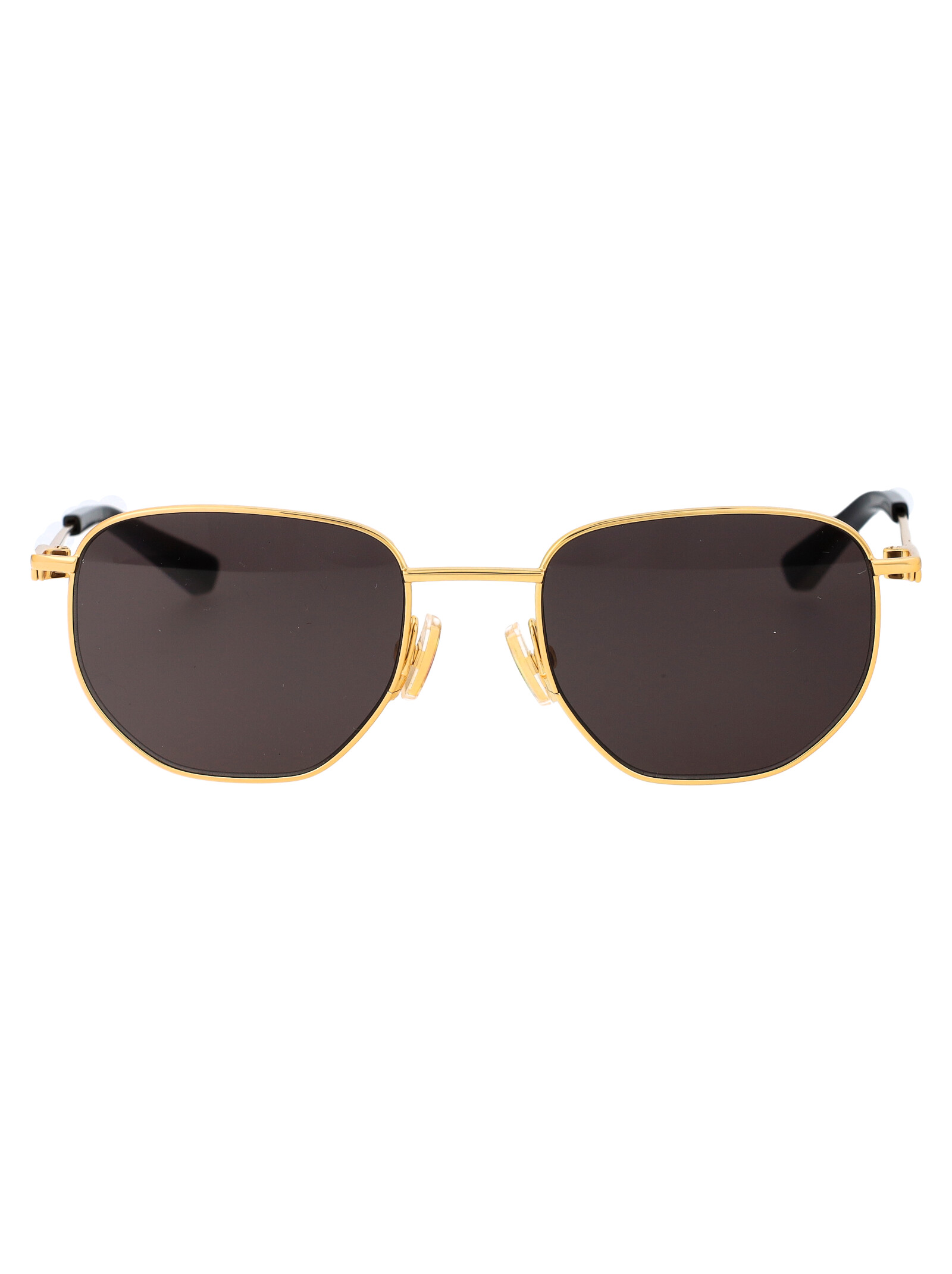 Bottega Veneta Unisex 001 Gold Gold Grey Bv1301s 001 Gold Grey Metal Sunglasses