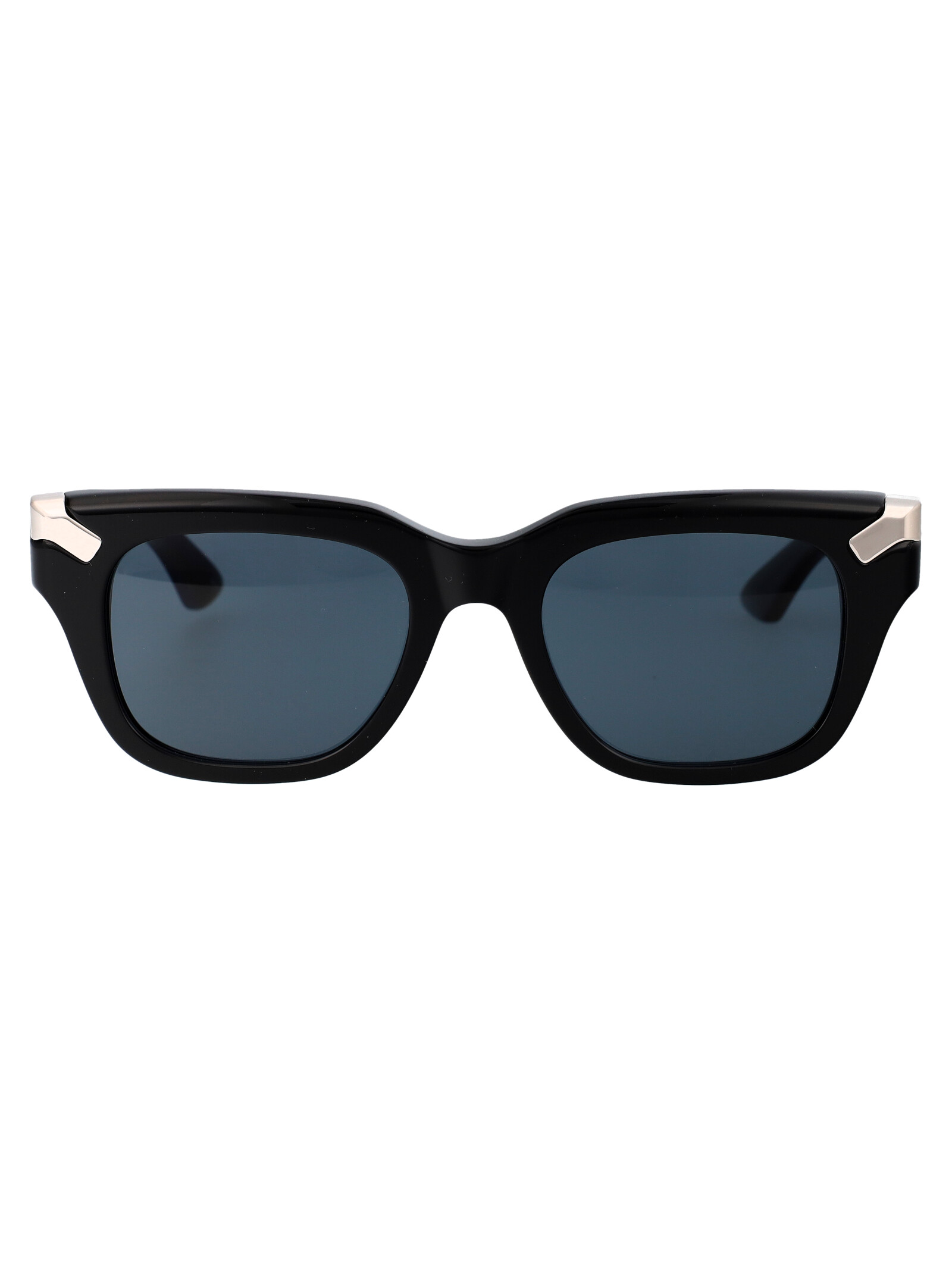 Alexander Mcqueen Men's 002 Black Black Blue Am0439s 002 Black Blue Acetate Sunglasses