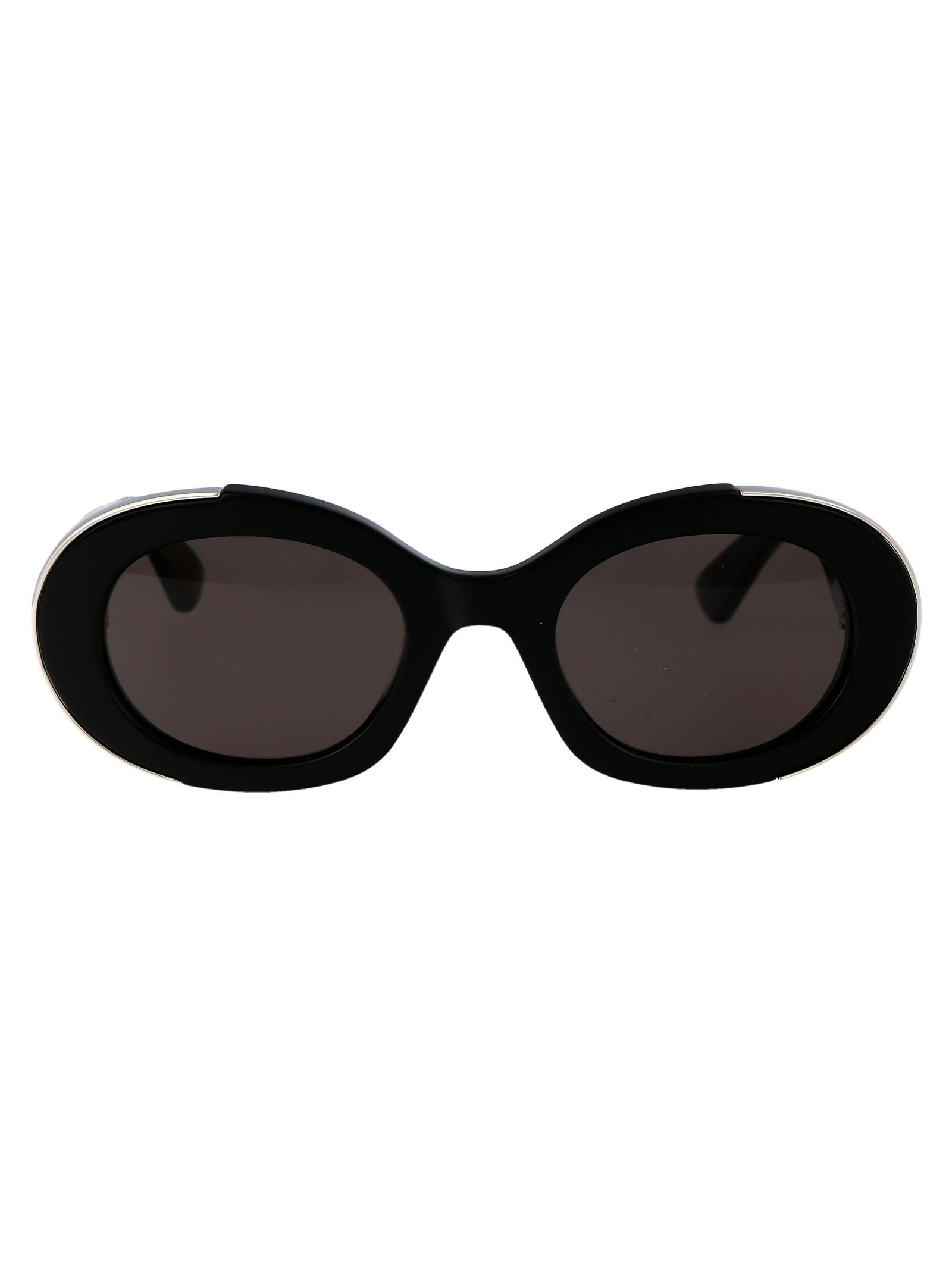 Alexander Mcqueen Women's 001 Black Black Grey Am0445s 001 Black Grey Acetate Sunglasses