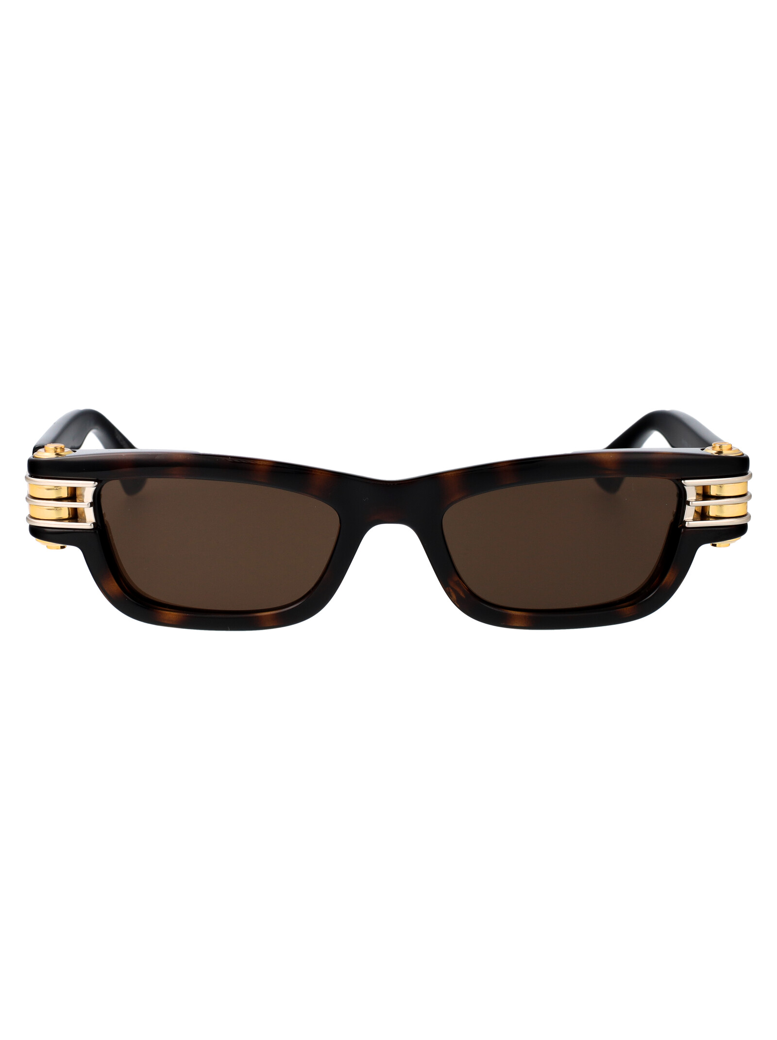 Bottega Veneta Unisex Havana Bv1308s Metal Sunglasses
