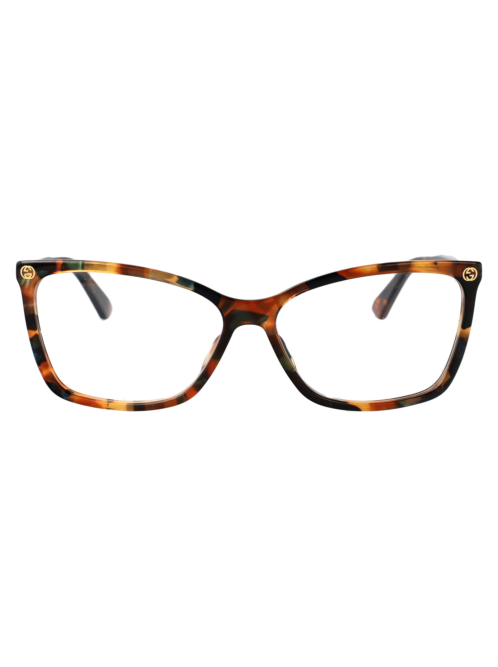 Gucci Gg0025o 014 Havana-havana-transparent Acetate Optical - Women