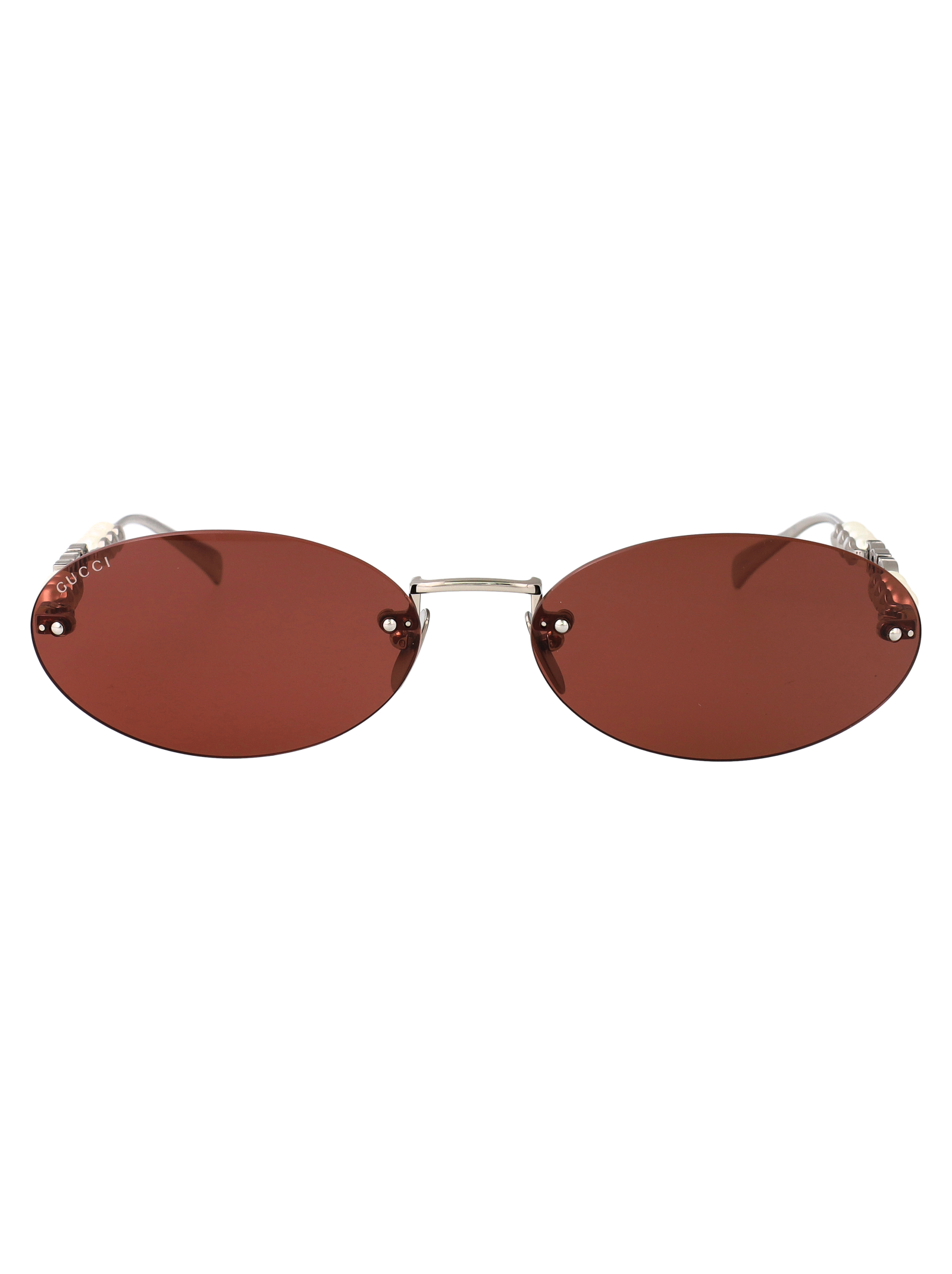 Gucci Gg1922s 002 Silver-silver-brown Metal Sunglasses - Women