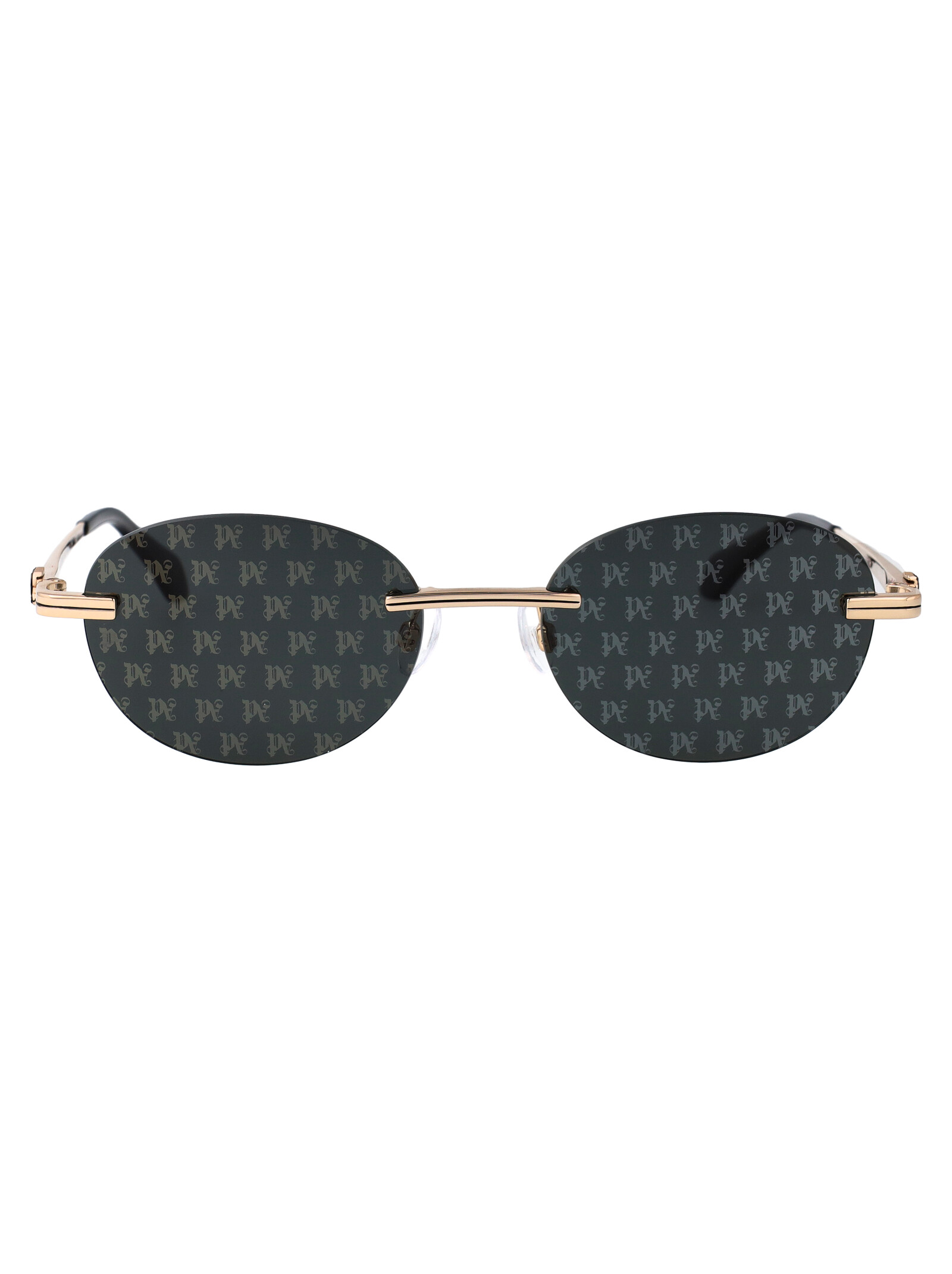 Palm Angels Unisex Gold Dark Grey Crystal Acetate + Metal Sunglasses