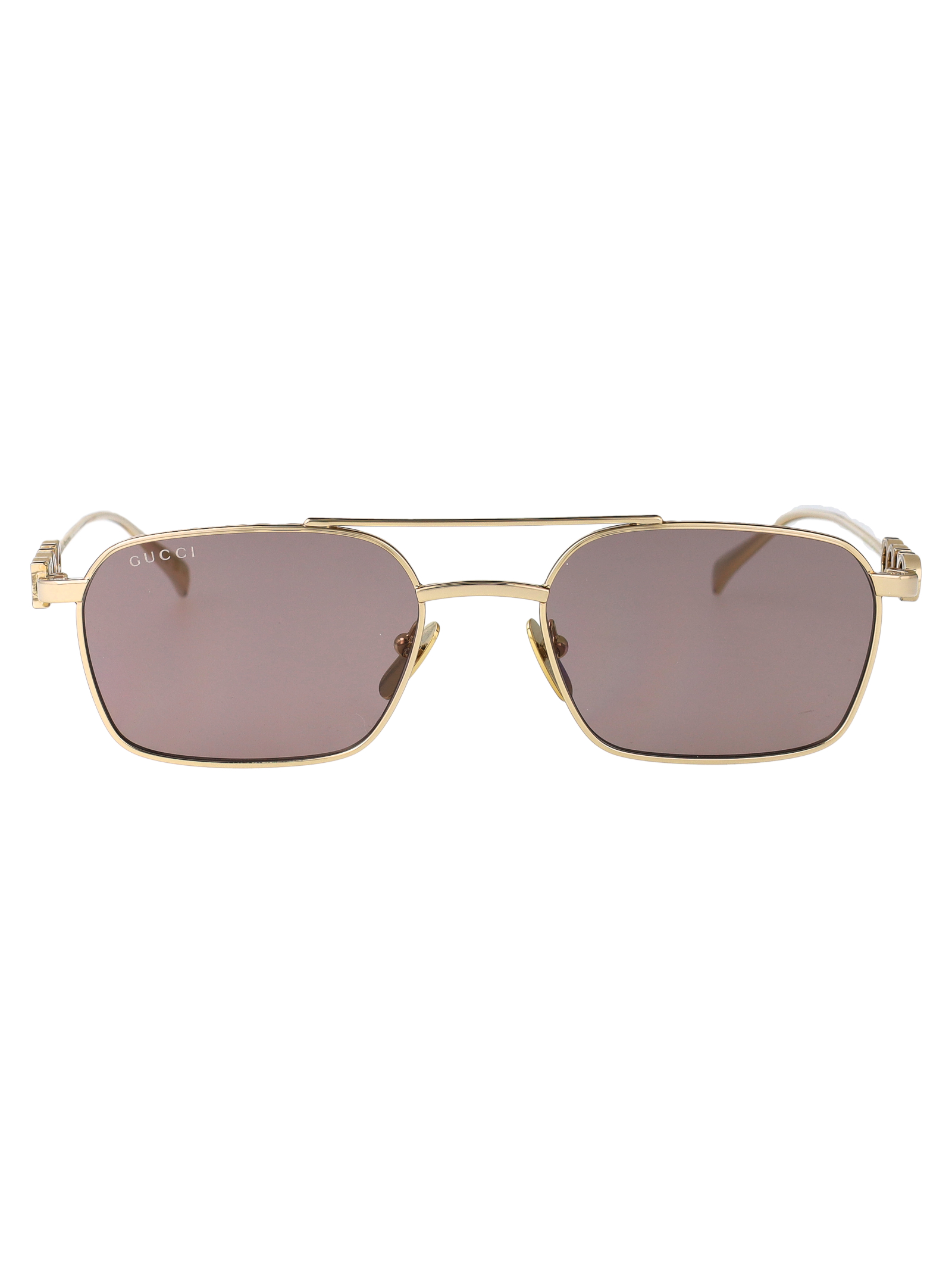 Gucci Gg1804s 003 Gold-gold-brown Metal Sunglasses - Women