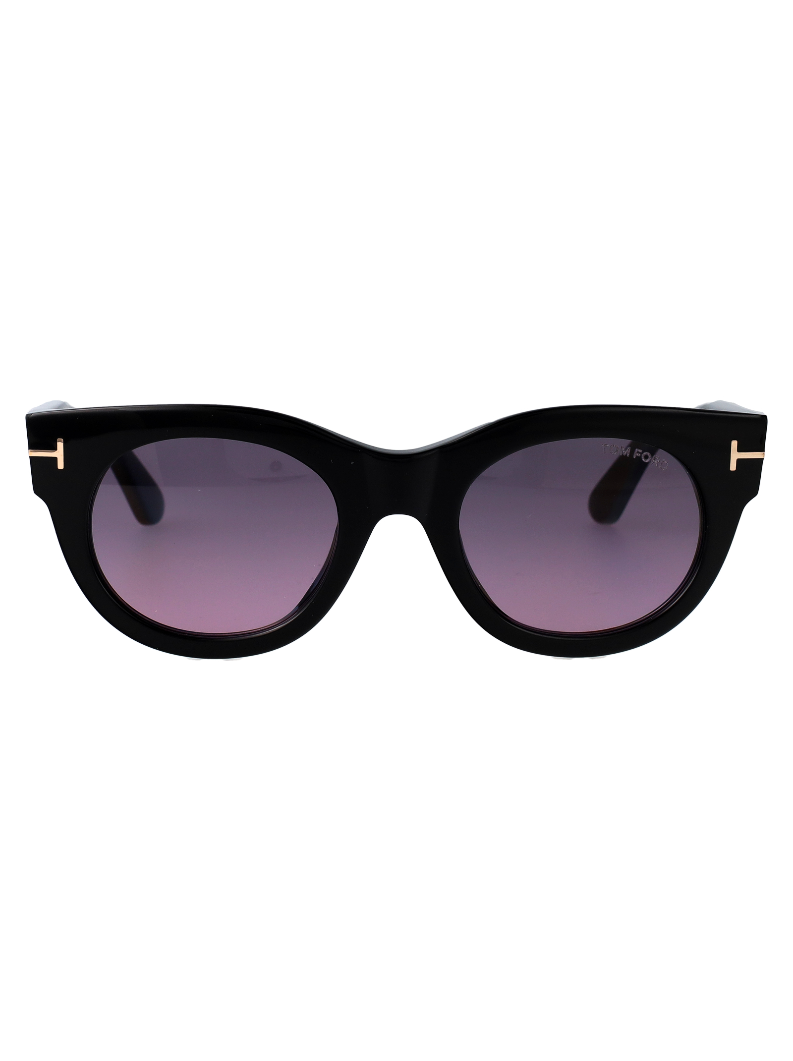 Tom Ford Women's Nero Lucido / Fumo Grad Marine-02 Acetate Sunglasses