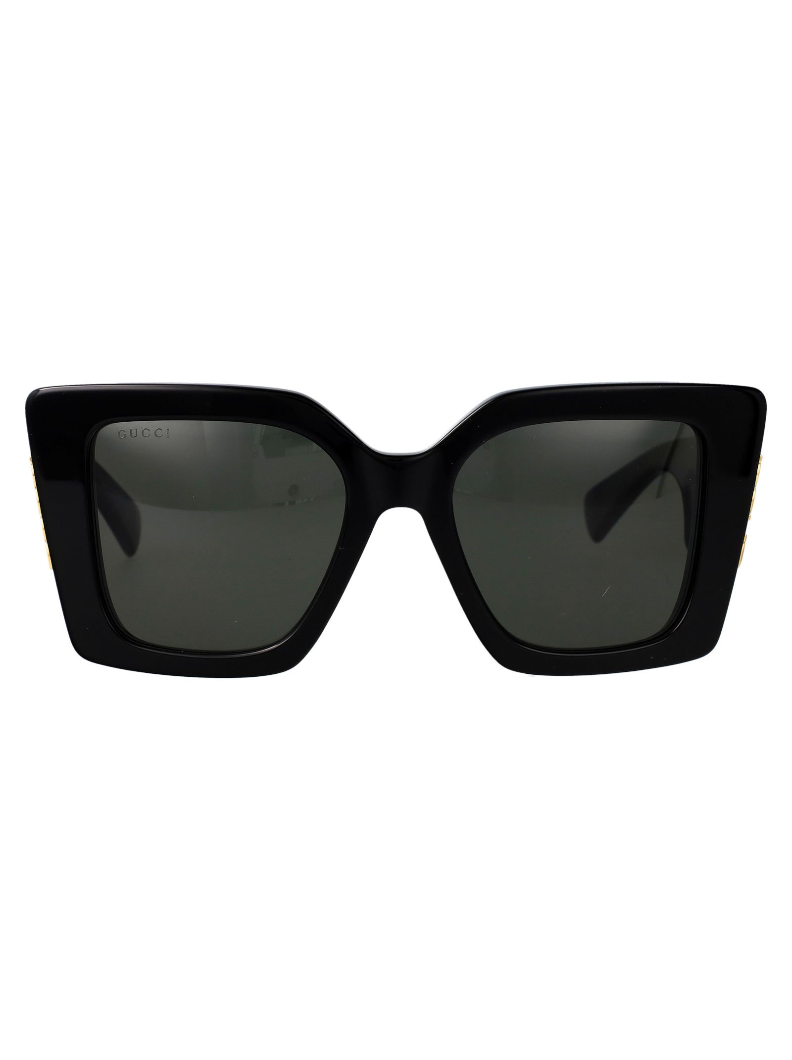 Gucci Black-black-grey Acetate Sunglasses - Women