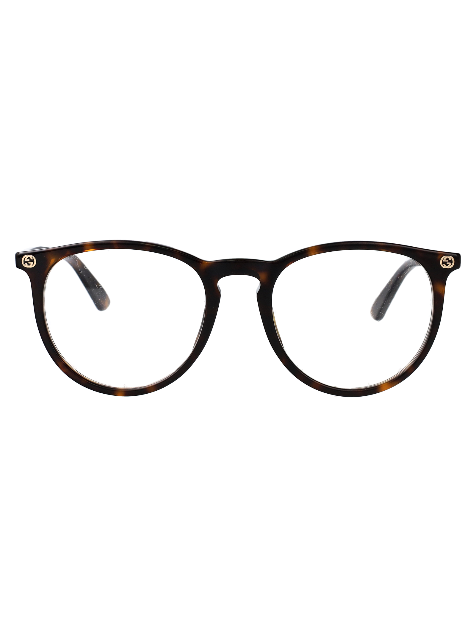 Gucci Gg0027o 016 Havana-havana-transparent Acetate Optical - Women